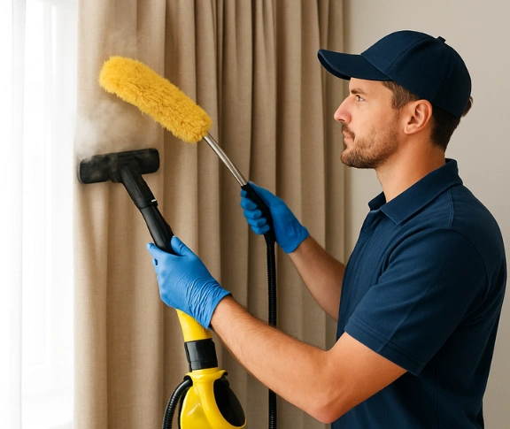 Trusted blind cleaning technician Matty Curtain Cleaning claymore-nsw QLD